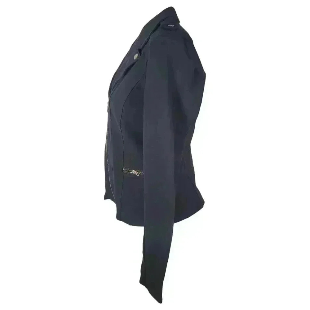 Marc NY Andrew Marc Knit Moto Navy Jacket Size Medium - Picture 3 of 12